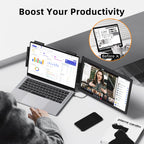 Laptop Screen Extender, 14" 1080P IPS Portable Monitor Travel Monitor for 14-16.5" Laptops with USB-C/HDMI Port, Plug and Play Attachment Screen for Windows/Mac/Android/Switch/PS5/Xbox