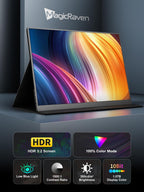 2.5K Portable Gaming Monitor, 16" 2520x1680 1500:1 IPS Laptop Monitor, Slim Lightweight USB C HDMI Computer Display, Gaming Screen with Speakers, Travel Monitor for Mac PC Phone PS4/5 Xbox Switch