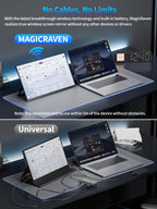 8000 mAh Wireless Portable Monitor, 15.6" 1080P IPS Laptop Screen, Second Computer Gaming Display with Speakers, Travel Monitor for Windows/Mac/Android/iOS/Gaming Console
