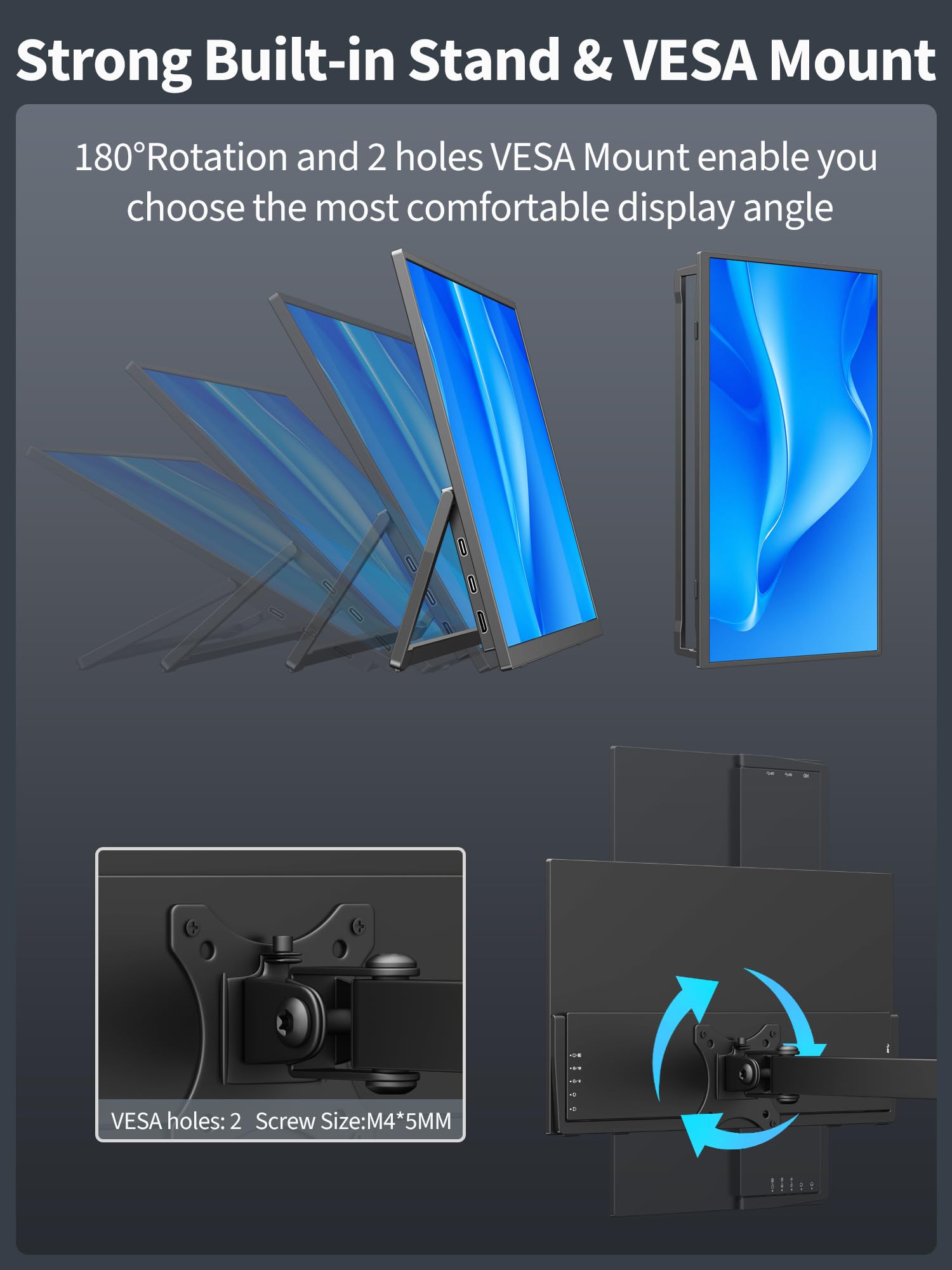 8000 mAh Wireless Portable Monitor, 15.6" 1080P IPS Laptop Screen, Second Computer Gaming Display with Speakers, Travel Monitor for Windows/Mac/Android/iOS/Gaming Console